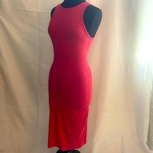 forever 21 womens red maxi long sleeveless crew neck dress